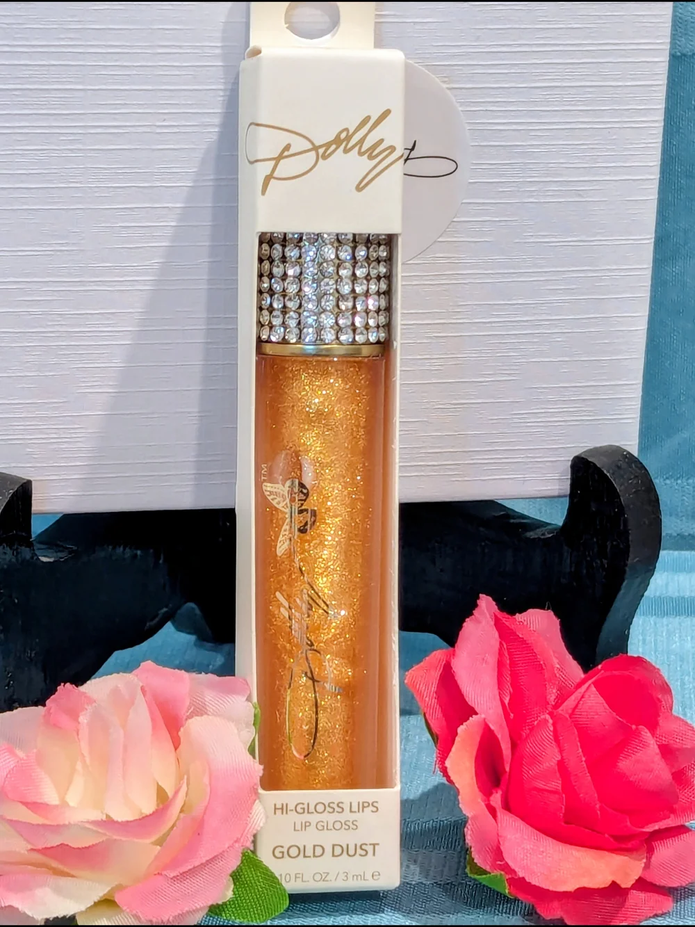 🆕 DOLLY PARTON'S Hi- Gloss Lips Rhinestone Studded Lip Gloss Trio